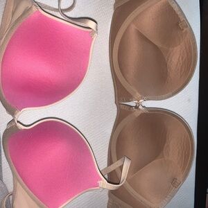 32D Victorias Secret Bombshell strapless add 2 cups + Everyday T shirt Bras